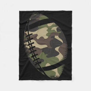 Football Camouflage Gift College Team Coach Camo Fleece Blanket