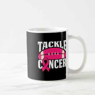 Football Cancer Breast Awareness Tackle Pink Ribbo Coffee Mug