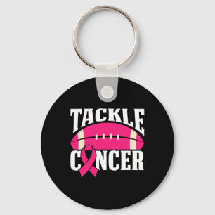Football Cancer Breast Awareness Tackle Pink Ribbo Key Ring