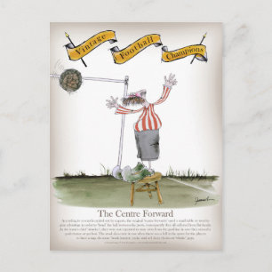 football centre forward red white stripes postcard
