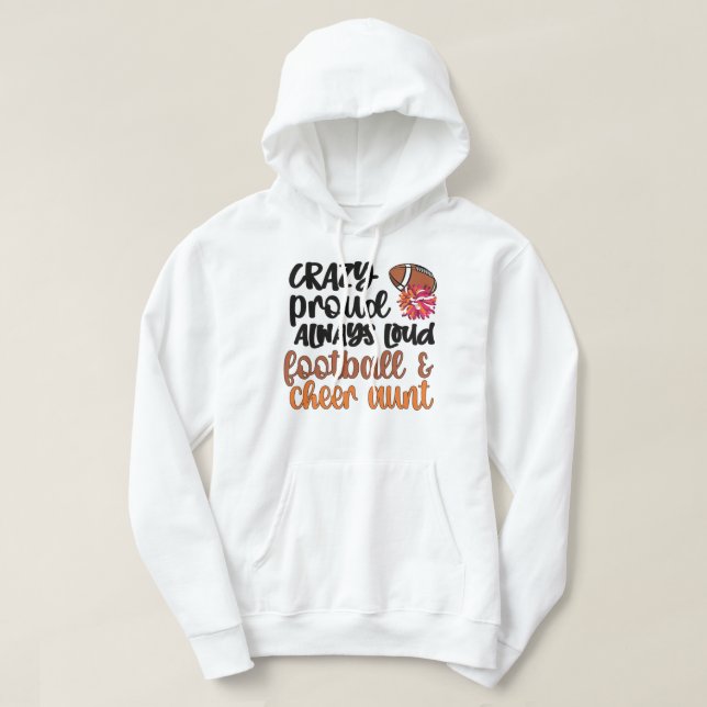 Football Cheer Aunt Of Cheerleader Football Player Hoodie (Design Front)