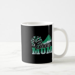 Football Cheer Mum Green White Black Pom Leopard Coffee Mug