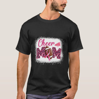 Football Cheer Mum K-Leopard Breast Cancer Awarene T-Shirt