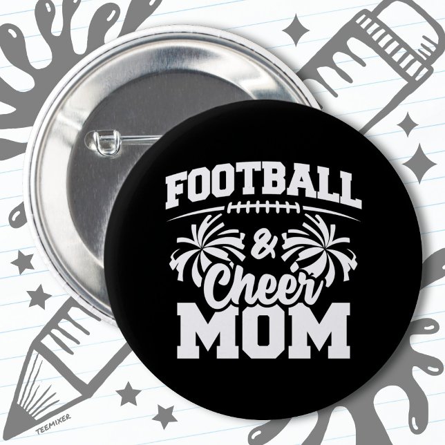 Football Cheer Squad School Sports Games Proud Mum 6 Cm Round Badge (Creator Uploaded)