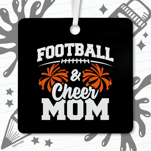 Football Cheer Squad School Sports Games Proud Mum Metal Tree Decoration (Creator Uploaded)