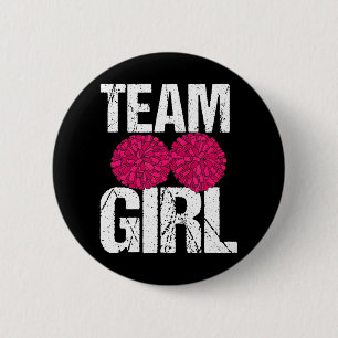 Football Cheerleader Team Girl Gender Reveal 6 Cm Round Badge