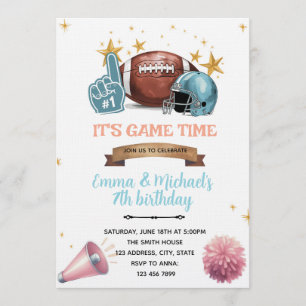 Football Cheerleading Joint party Invitation