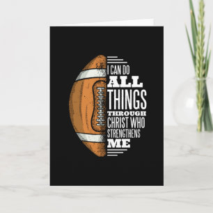 Football Christ Strength Faith Jesus Card