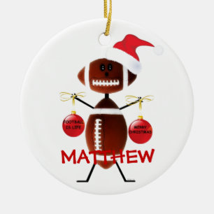 Football Christmas Cartoon Ceramic Tree Decoration