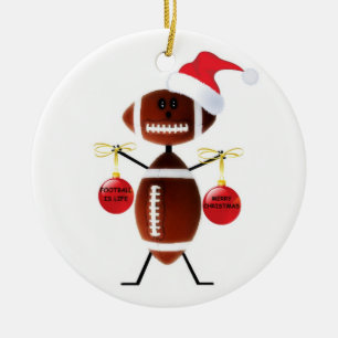 Football Christmas Ceramic Tree Decoration
