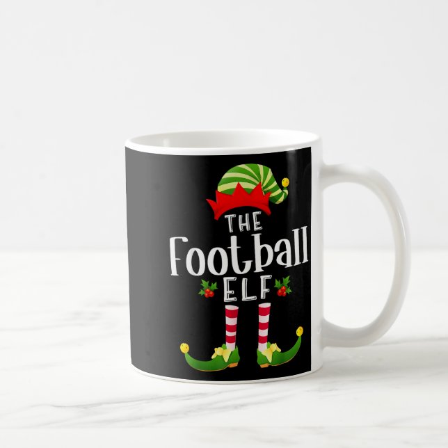 Football Christmas Elf Matching Pajama X-mas Party Coffee Mug (Right)