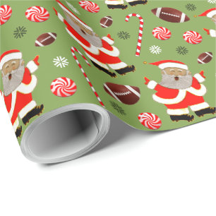 Football Christmas Gift Wrapping Paper