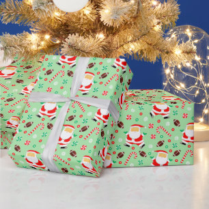 Football Christmas Gift Wrapping Paper