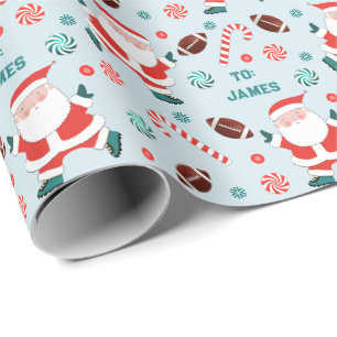 Football Christmas Gift Wrapping Paper