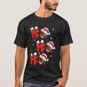 Football Christmas Ho Ho Ho Santa Sports Player Fu T-Shirt
