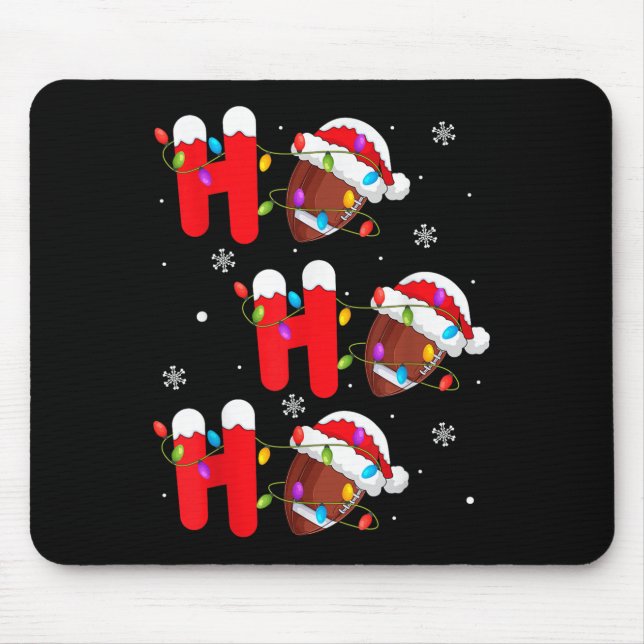 Football Christmas Ho Ho Ho Santa Srts Player Funn Mouse Pad (Front)