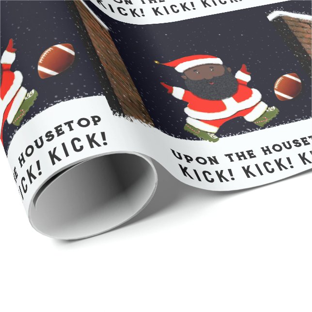Football Christmas Holiday Gift Wrapping Paper (Roll Corner)