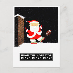 football Christmas holiday postcard