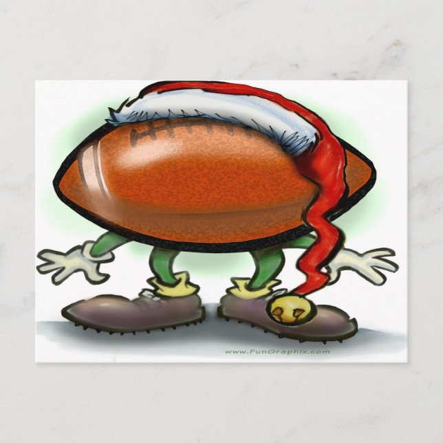 Football Christmas Holiday Postcard (Front)