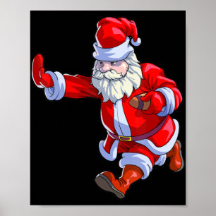 Football Christmas  Men Kids Boys Football Santa C Poster
