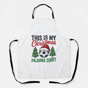 Football Christmas Pajama Shirt Apron