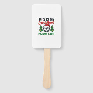 Football Christmas Pajama Shirt Hand Fan