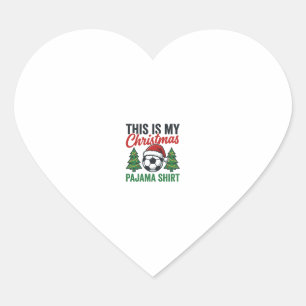 Football Christmas Pajama Shirt Heart Sticker