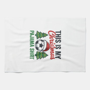 Football Christmas Pajama Shirt Tea Towel