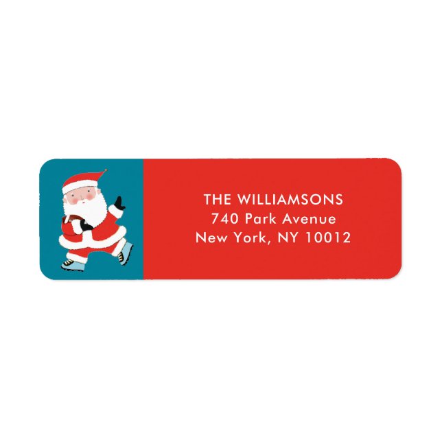 Football Christmas Return Address Label (Front)
