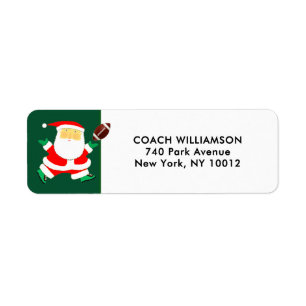 Football Christmas Return Address Label