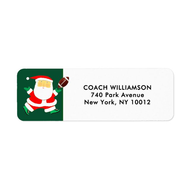Football Christmas Return Address Label (Front)