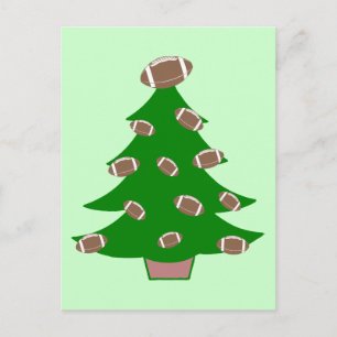 Football Christmas Tree Holiday Postcard