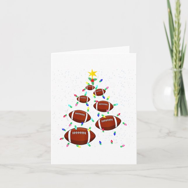 Football Christmas Tree Light Xmas Football Boys G Card (Front)
