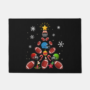 Football Christmas Tree Xmas Football Player Gift Doormat