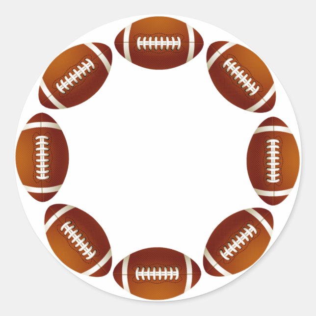 FOOTBALL CIRCLE DESIGN CLASSIC ROUND STICKER (Front)