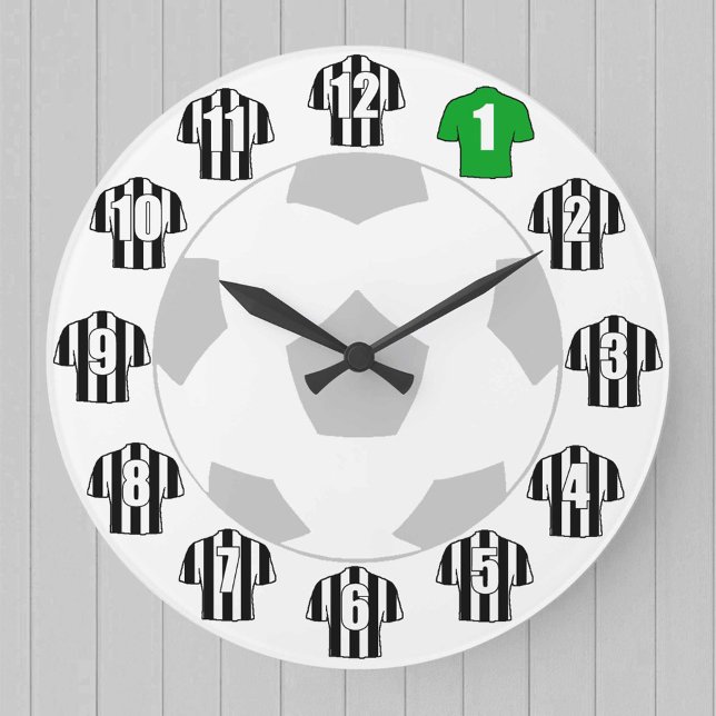 Football Clock - with Black and White Shirts (Creator Uploaded)