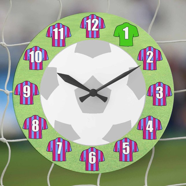 Football Clock - with claret & blue Shirts (Creator Uploaded)