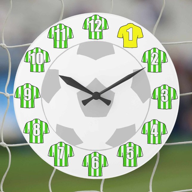 Football Clock - with Green and White Shirts (Creator Uploaded)