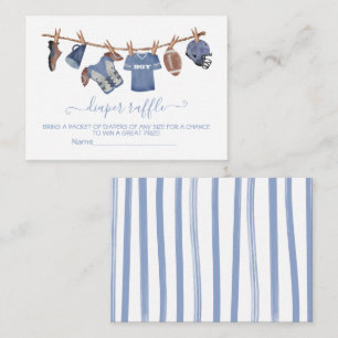 Football Clothesline Baby Showe Diaper Raffle card