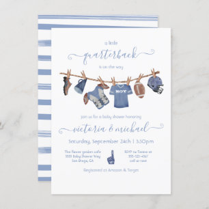 Football Clothesline Baby Shower Invitation
