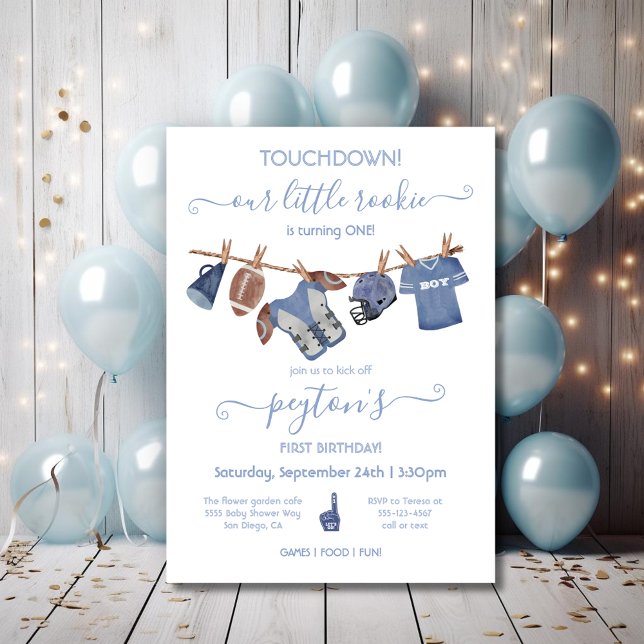 Football Clothesline Birthday Party Invitation (Creator Uploaded)