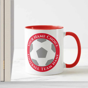 Football Club Design in Red Mug