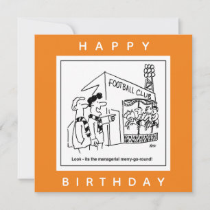 Football Club Stadium Managerial Cartoon Card