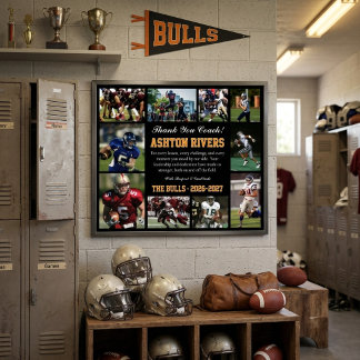 Football Coach Appreciation Thank You Poster