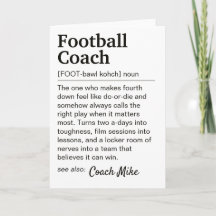 Football Coach Definition Personalised Thank You
