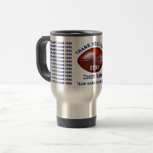 Football Coach Gifts with Up to 24 Player's Names Travel Mug