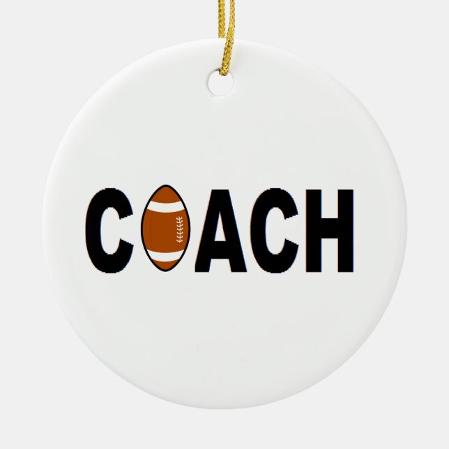 Football Coach Personalised Ceramic Ornament (Front)