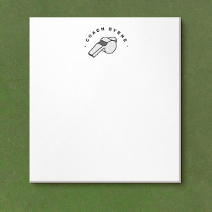 Football Coach Referee Whistle Notepad