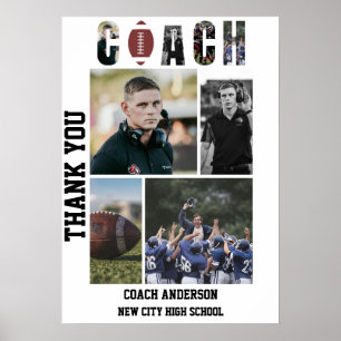 Football Coach Senior Night Graduation Poster