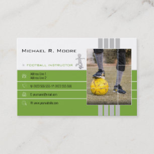 Football Coach   Sports Gifts Green Business Card